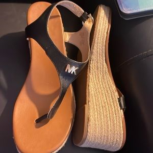 Michael Kors, wedge sandals, black size 9 1/2